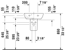 Duravit ME by Starck Vegghengt servant 450x320 mm, u/bl.hull, m/o.l, Hvit m/WG