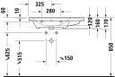 Duravit D-Neo servant, 80x48 cm, venstre, hvit