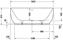 Duravit Luv Frittstående badekar 1600x750 mm,