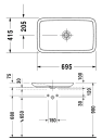 Duravit Pura Vida Toppmontert servant 700x420 mm, uten blanderhull