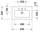 Duravit Me By Starck Compact Møbelser. 630x400 mm, 1 blanderhull, Wondergliss