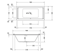 Duravit Starck Badekar for innbygging 1800x900 mm.