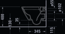 Duravit Compact D-Neo Vegghengt toalett 370x480 mm, Rimless, Hvit m/WG
