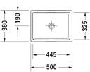 Duravit Vero Air Toppmontert servant 500x380 mm.