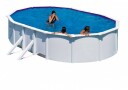 Bassengpakke Swim & Fun White Steel Oval Base 120 cm Dybde