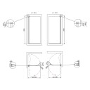 INR Iconic Nordic Rooms Dusjvegg Linc Josephine B78 og B88cm Matt Aluminium / 78cm Frostet Glass