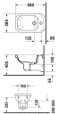 Duravit Serie 1930 Vegghengt bidé 360x580 mm, 1 blanderhull, WonderGliss