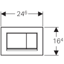 Geberit Sigma30 Betjeningsplate Hvit/Mattkrom/Mattkrom