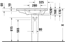 Duravit D-Neo servant, 80x48 cm, høyre, hvit