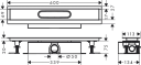 Hansgrohe uBox Komplett sett 60 cm, Ø50 mm, For vannrett montering