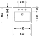 Duravit Vero Servant for nedfelling 550x465 mm, u/bl.hull, m/o.l, Hvit m/WG