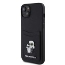 Case Karl Lagerfeld Klhcp15ssapkcnpk Iphone 15 6.1" Black|Black Hardcase Saffiano Cardslot Karl&Choupette Metal Pin