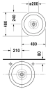Duravit Bagnella Toppmontert servant Ø480 mm, uten overløp