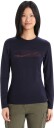 Icebreaker W 200 Oasis Ls Crewe Ski Strip Ib/Midnight Navy S