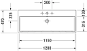 Duravit Vero Air Møbelservant 1200x470 mm, 1 blanderhull