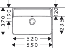 Hansgrohe Xanuia Q Vegghengt Servant 55x37 cm u/bl.hull m/ol Hvit m/SC