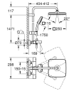 Grohe Vitalio Comfort Dusjsystem Ø25 cm, m/termostat og kartut, Sort Matt