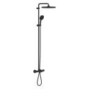 Grohe Vitalio Comfort Dusjsystem Ø25 cm, m/termostat og kartut, Sort Matt