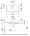 Duravit Happy D.2 Toppmontert Servant 800x505 mm, 1 blanderhull