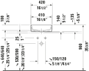 Duravit Zencha Toppmontert Servant 420x420 mm, u/bl.hull, u/o.l, Hvit m/WG