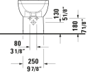 Duravit No.1 Gulvstående Bidet 365x570 mm, 1 bl.hull, m/o.l, Hvit