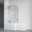 Macro Divine Badekar m/Vegger, Venstre 160x85 cm, Gull/Tonet Glass m/knott