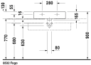 Duravit Vero Toppmontert Servant 600x470 mm, u/bl.hull, u/o.l, Hvit m/WG