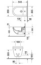 Duravit Starck 3 Vegghengt bidé 360x540 mm, m/skjult feste,