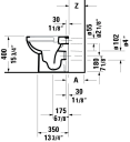 Duravit No.1 Gulvstående toalett 370x480 mm, Rimless, Hvit