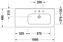 Duravit DuraStyle Møbelservant 1000x480 mm, 1 bl.hull, u/overløp, Hvit