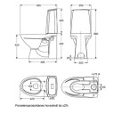 Porsgrund Glow 60 Gulvstående toalett 635x355 mm, Skjult s-lås, Rimfree