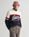 GANT Vintage grafisk genser med rund hals EVENING BLUE XL