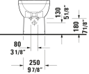 Duravit No.1 Gulvstående Bidet 365x650 mm, 1 bl.hull, m/o.l, Hvit