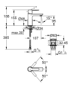 GROHE LINEARE SERVANTBATTERI SUPERSTEEL