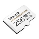 SanDisk High Endurance - Flashminnekort (microSDXC til SD-adapter inkludert) - 256 GB - Video Class V30 / UHS-I U3 / Class10 - microSDXC UHS-I