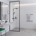 HANSGROHE METROPOL SERVANTARMATUR M/PUSH-UP BUNNVENTIL, MATT SORT