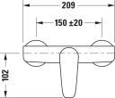 Duravit B.1 1-greps Dusjbatteri Krom