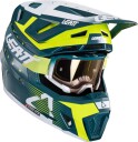 Leatt 7.5 V24 Stripes Motocross Hjelm med briller L Hvit Grønn