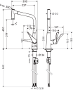 Hansgrohe Metris 320 Kjøkkenbatteri Med uttrekkbar tut, Steel look