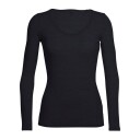 Icebreaker Women's Siren Long Sleeve Sweetheart L, Black