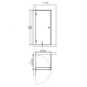 INR Iconic Nordic Rooms Dusjhjørne ARC 13 Frame Måltilpasset Svart Matt / Frostet Glass