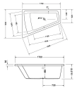 Duravit Paiova Badekar for innbygging 1700x1300 mm, Venstre hjørne