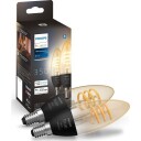 Philips Hue White Ambiance E14 filament stearinlyspære, 2-pack