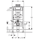 Geberit Duofix Omega Sisterne, 98 cm Topp-/Frontbetjent