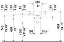 Duravit DuraSquare Toppmontert servant 450x350 mm, u/bl.hull, u/overløp, Hvit