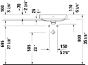 Duravit Happy D.2 Plus Toppmontert serv. 500x400 mm, 1 bl.hull, m/o.l, Antr. m/WG