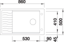 Blanco Elon XL 8 S, Silgranit 860x500 mm, Lavagrå