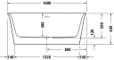Duravit White Tulip Frittstående badekar 1600x800 mm, Hvit