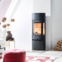 Contura 896G Style hvit vedovn med sideglass og glassdør