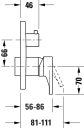 Duravit Tulum 1-greps Dusjbatteri For innbygging, 2 uttak, Krom